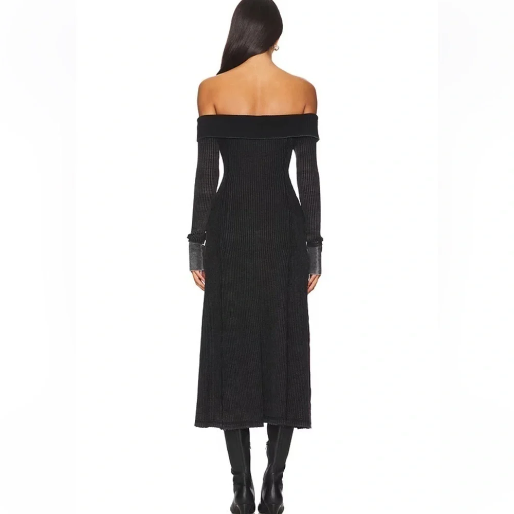 Monty Midi Dress in Washed Black Free People